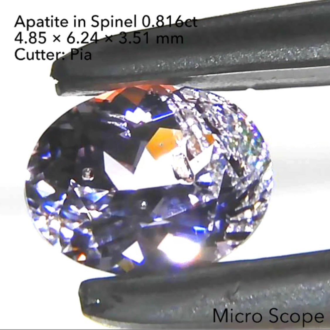 【SOLD OUT】カットもインクルもキラッキラ✨アパタイトinスピネル0.816ct💎ピアッちゃん作品