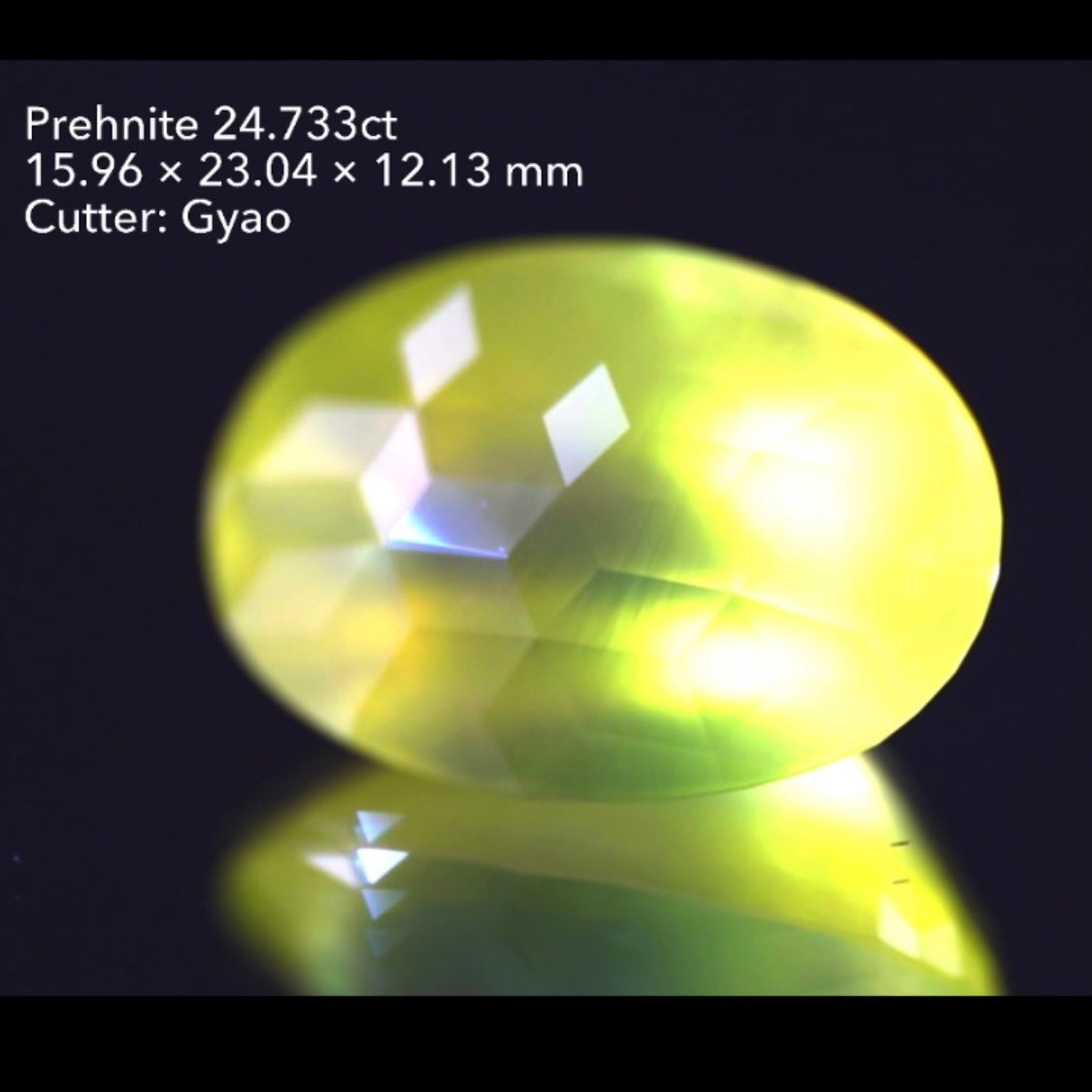 【SOLD OUT】傑作👏両面キューブの大粒イエロープレナイト24.733ct💎ゲオちゃん作品