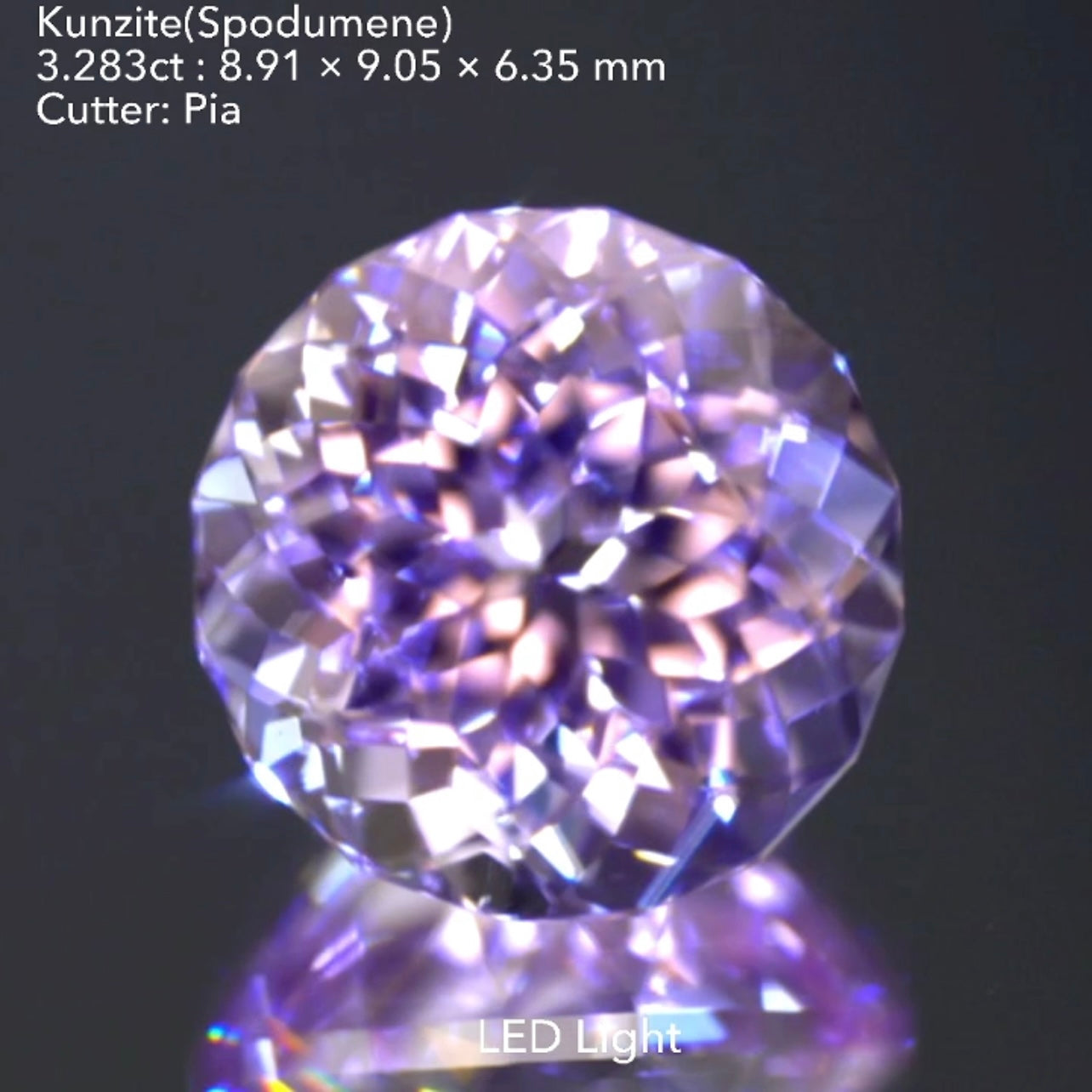 【SOLD OUT】こんなクンツァイトは見たことない❗️16角形ファンシーラウンド✨クンツァイト3.283ct🌸ピアッちゃん💎こちらはお問合せ一番乗り特価でご紹介です♪