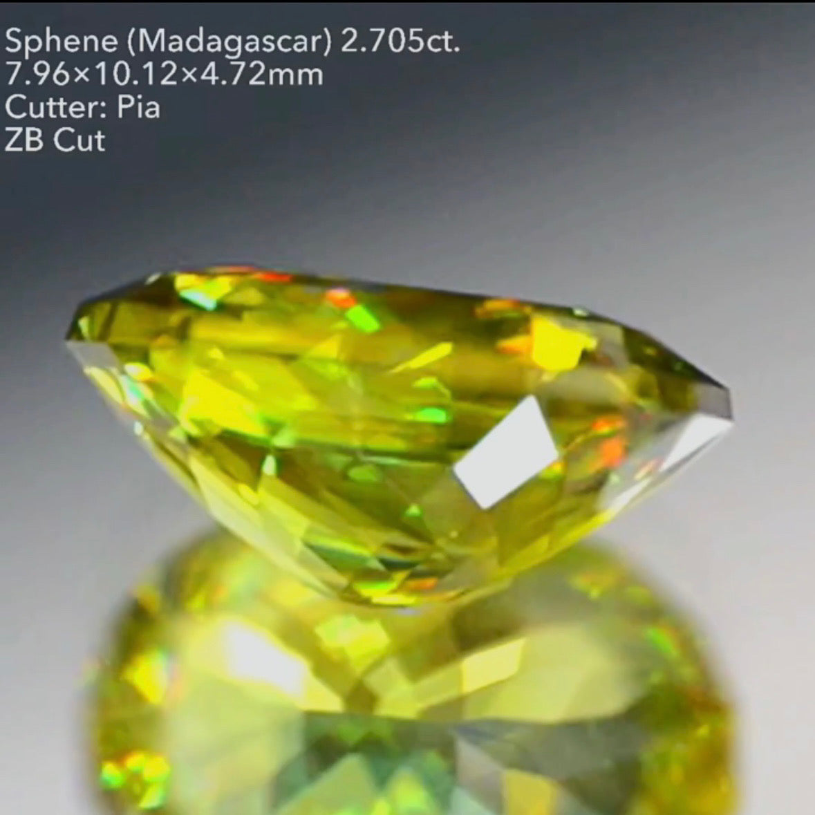 マダガスカル産スフェーン 2.705ct ZBカット ピアッちゃん作品