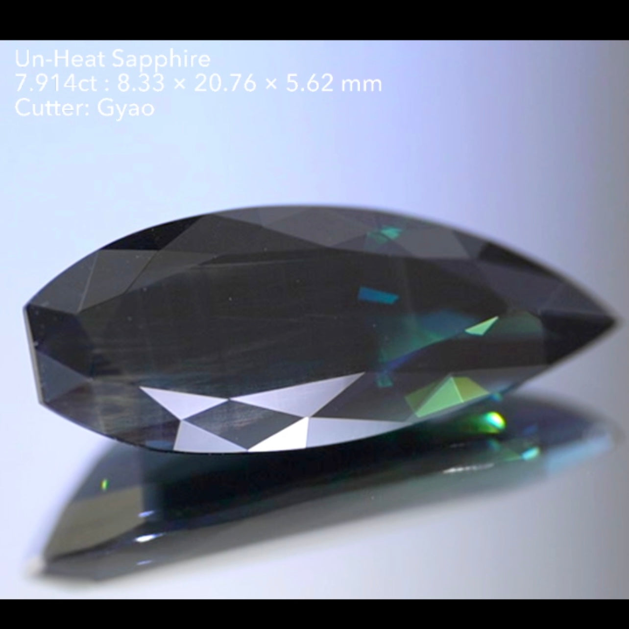 非加熱サファイア 7.914ct★金色に近いシーンも出るGTJ歴史の一つに残るサファイア通向けの逸品