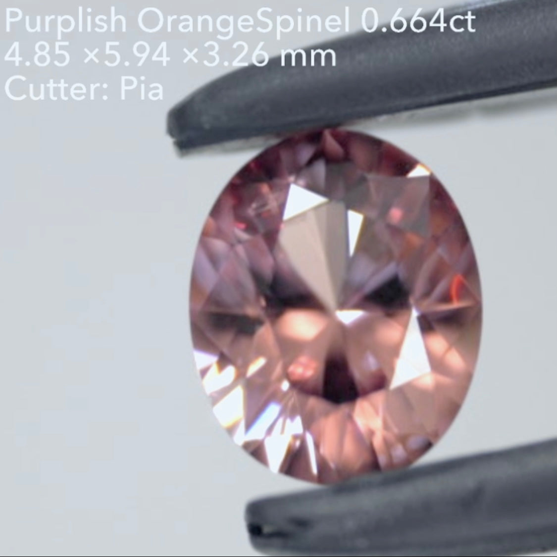 【SOLD OUT】レア美色✨パープリッシュオレンジスピネル0.664ct💎ピアッちゃん作品👍お問合せ一番乗り特価でご紹介です♪