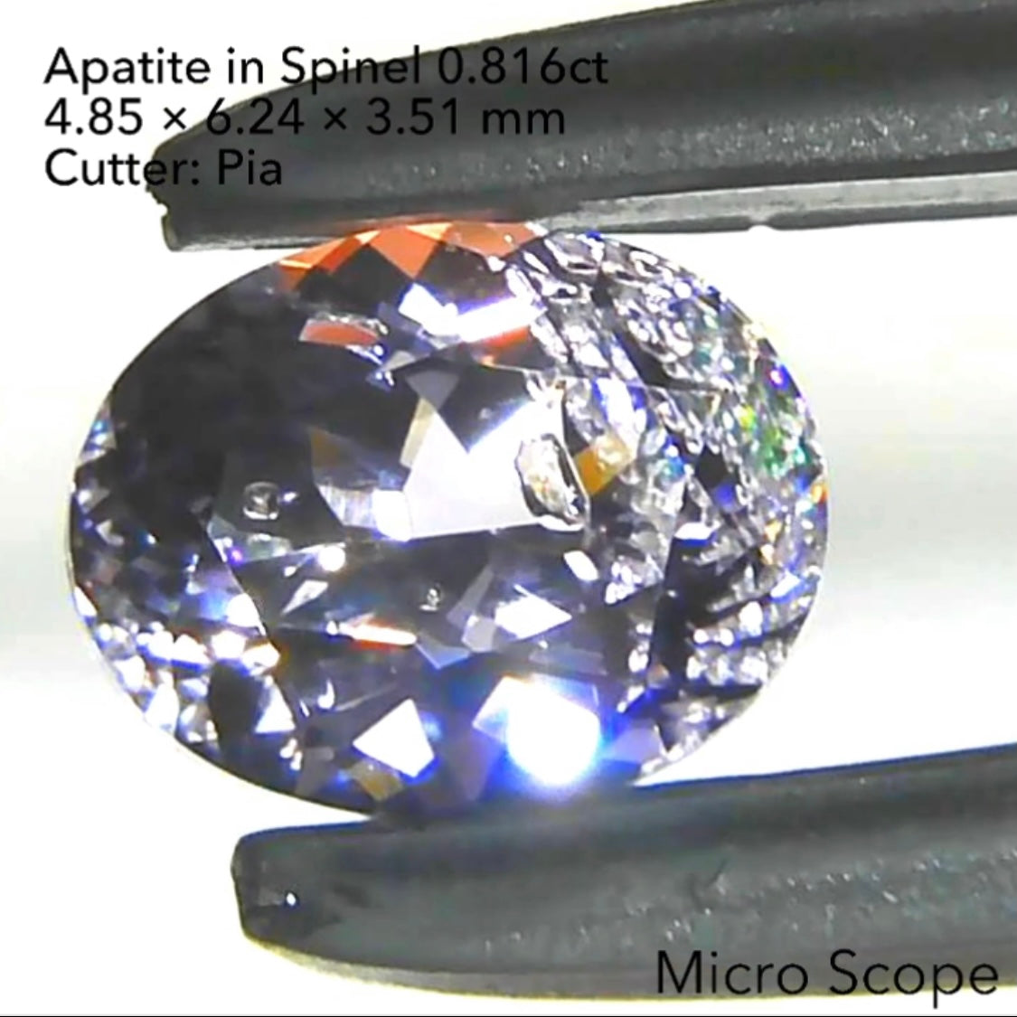 【SOLD OUT】カットもインクルもキラッキラ✨アパタイトinスピネル0.816ct💎ピアッちゃん作品