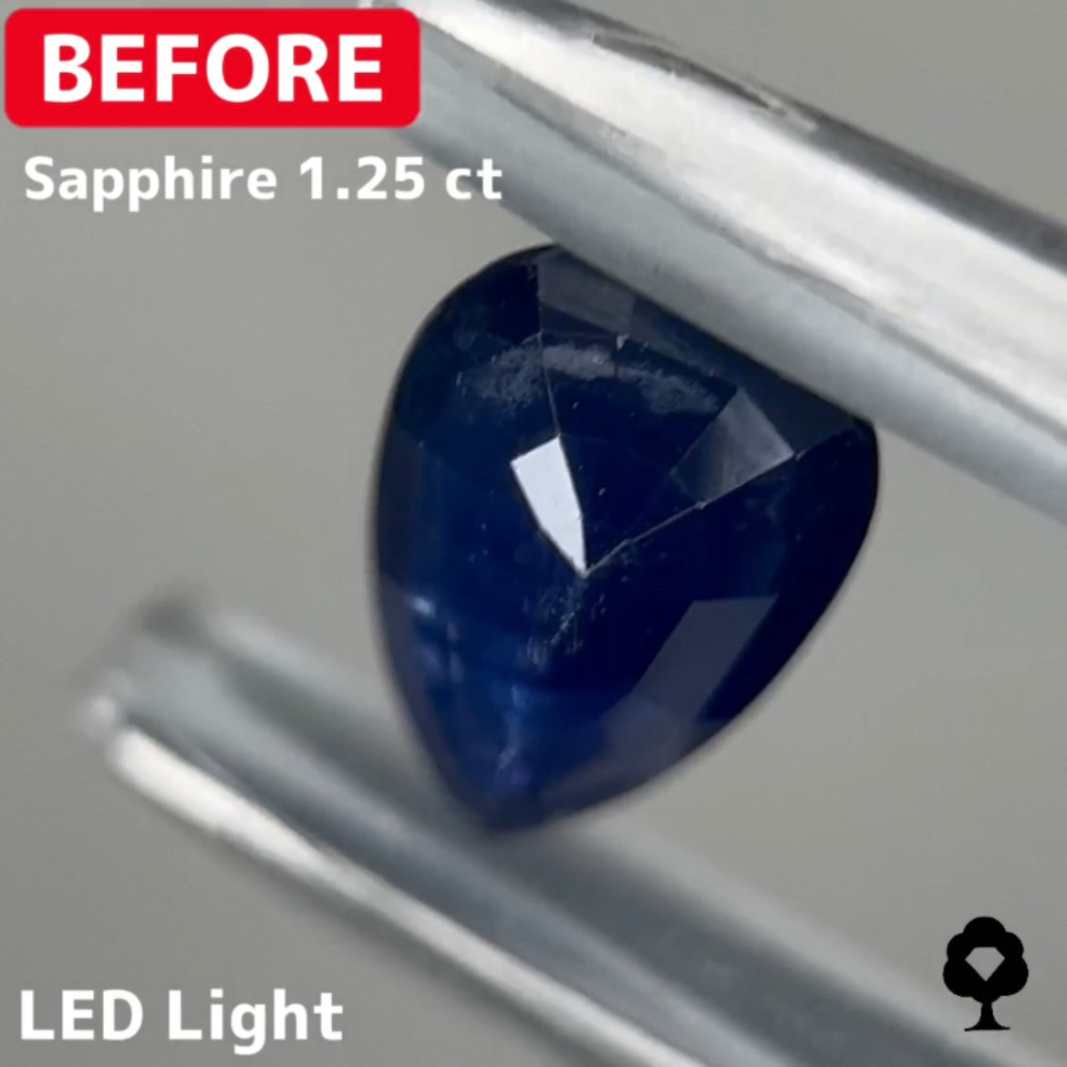 【BeforeAfterギャンブル企画2🦐】カットがモヤモヤするBefore宝石が生まれ変わる‼️サファイア Before 1.25ct