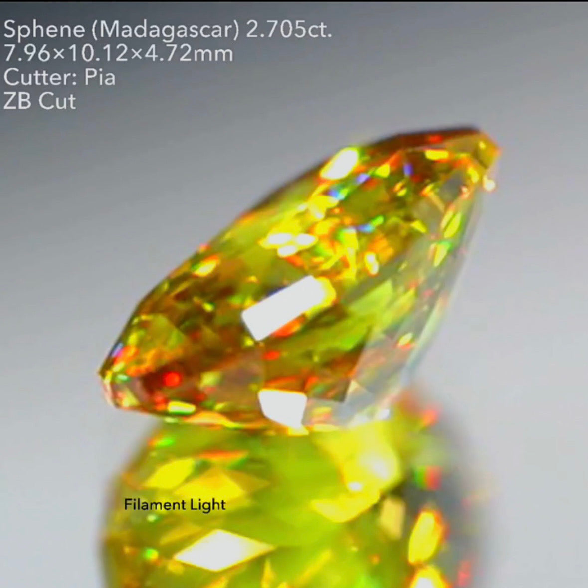 マダガスカル産スフェーン 2.705ct ZBカット ピアッちゃん作品
