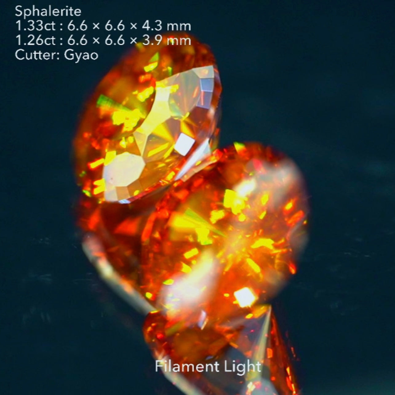 奇跡のペア🎁✨スファレライト1.33ct & 1.26ct✨コインカットの進化版👍ゲオちゃん作品