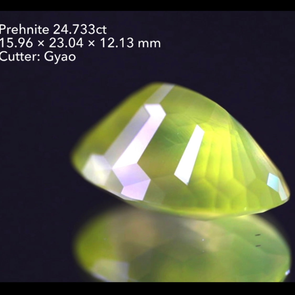 【SOLD OUT】傑作👏両面キューブの大粒イエロープレナイト24.733ct💎ゲオちゃん作品