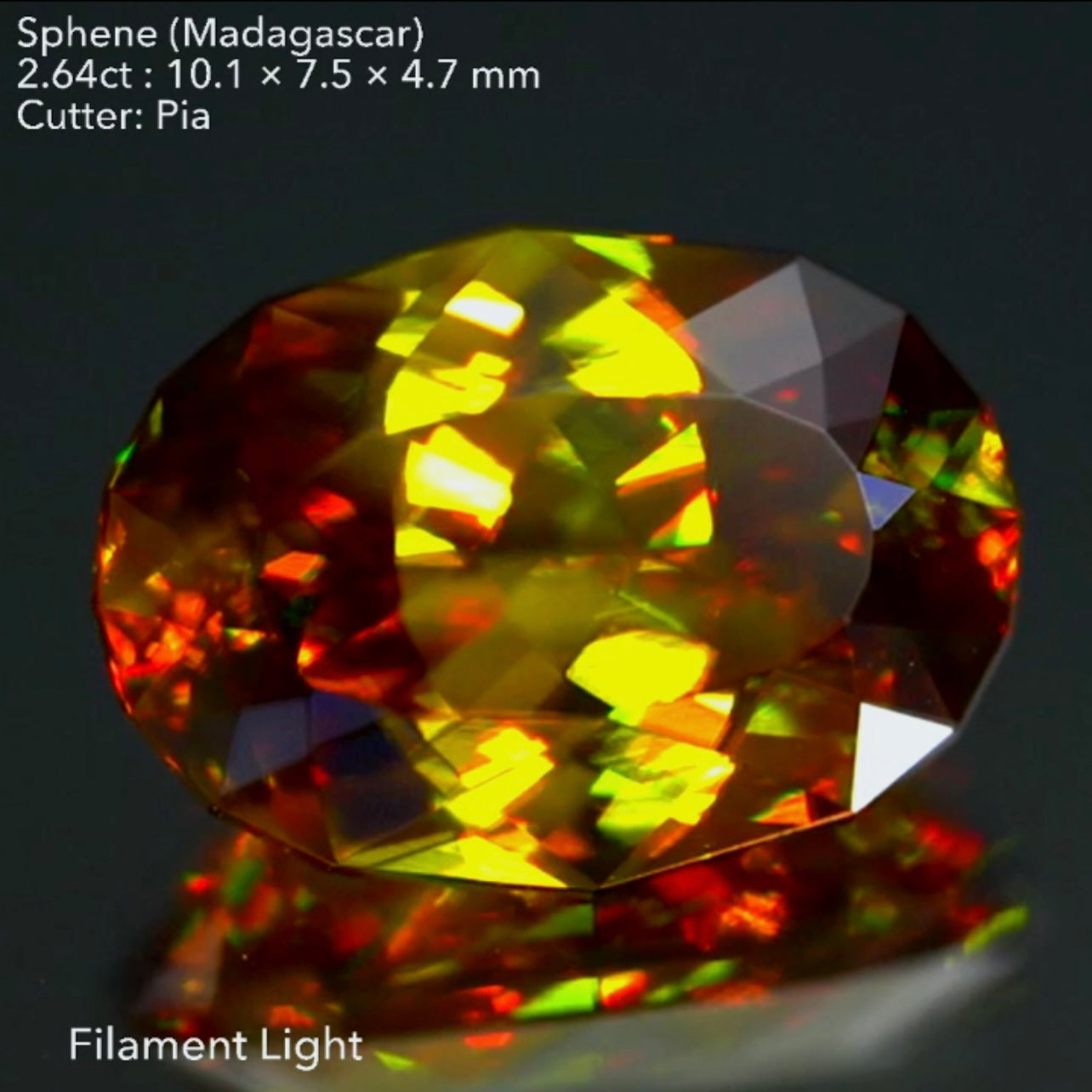 【ご当選者さま専用】渋い地色からの強烈ファイアー🌈マダガスカルスフェーン2.64ct✨💎ピアッちゃん作品