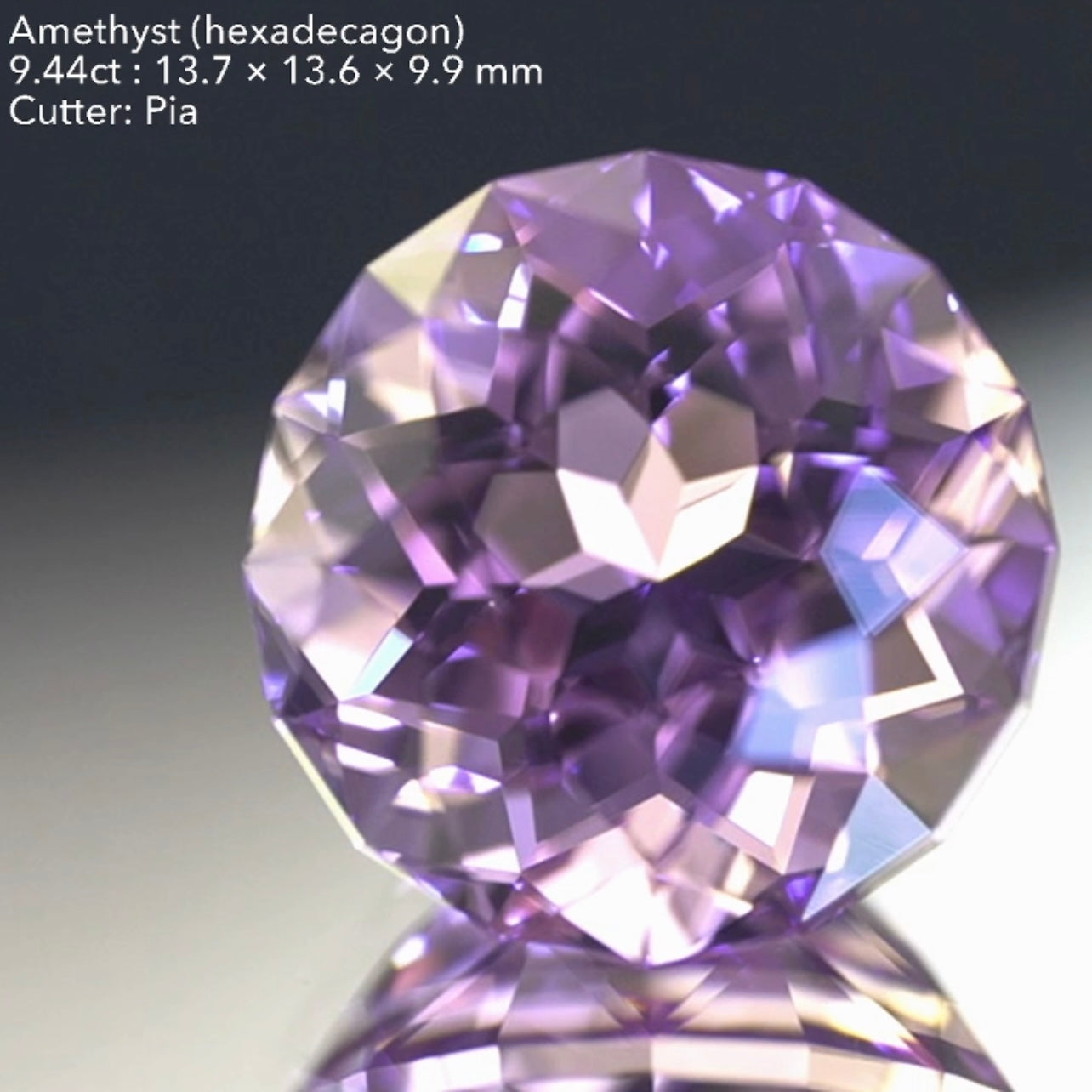 【SOLD OUT】新カット✨縁取りパビリオン💎アメジスト9.44ct💎ピアッちゃん作品🌈こちらはお問合せ一番乗り特価でご紹介です♪