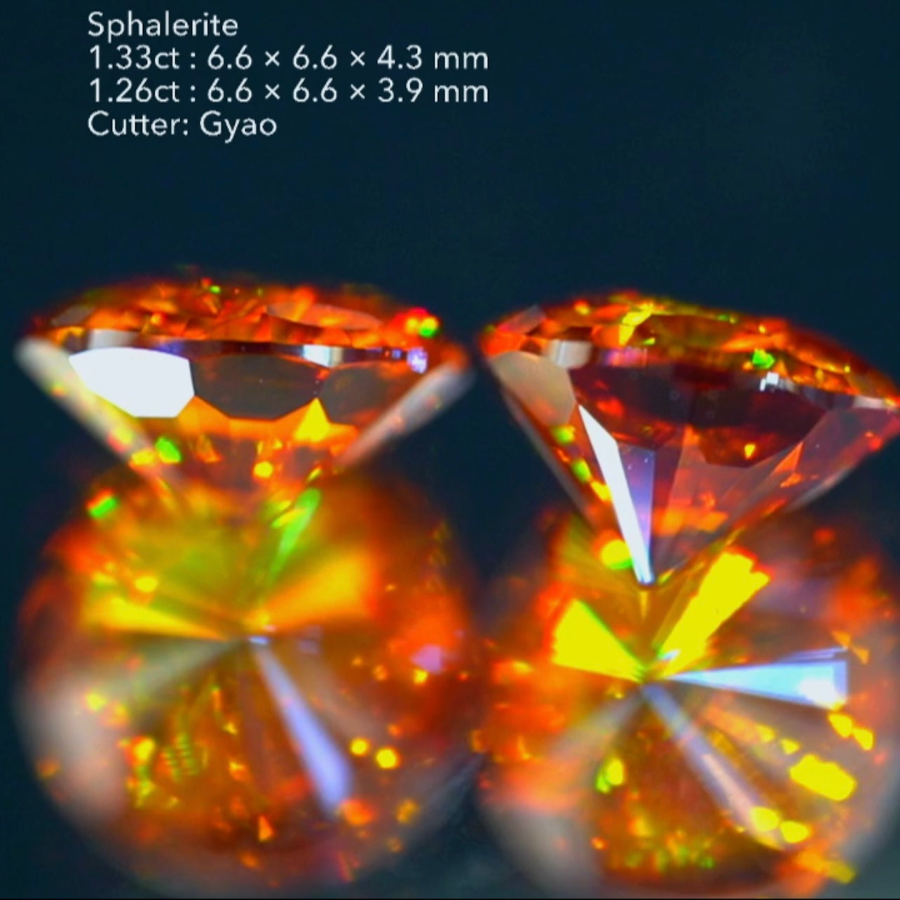 奇跡のペア🎁✨スファレライト1.33ct & 1.26ct✨コインカットの進化版👍ゲオちゃん作品