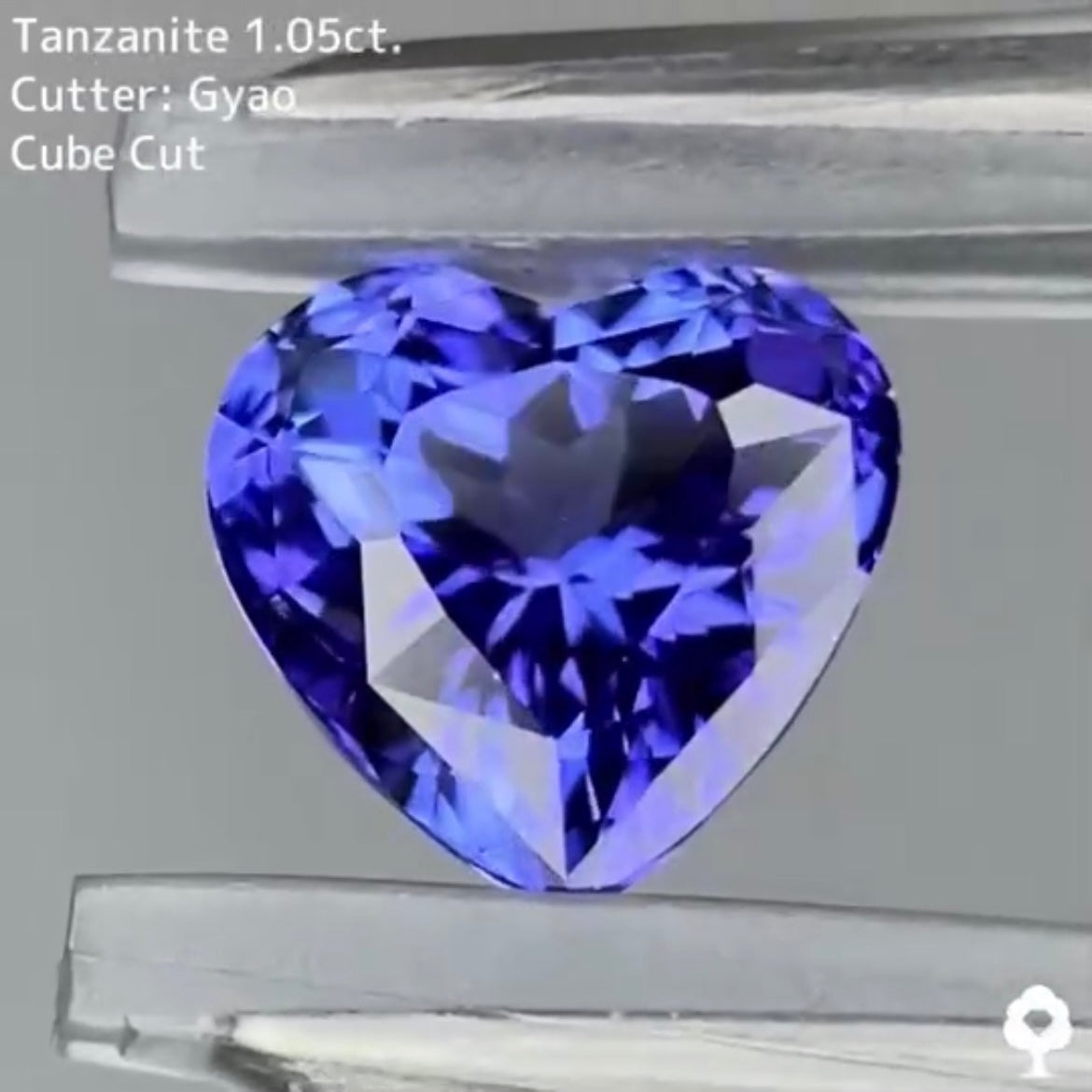 お手本のような美シェイプの美色ハート★タンザナイト 1.05ct ゲオちゃん【Cube cut】