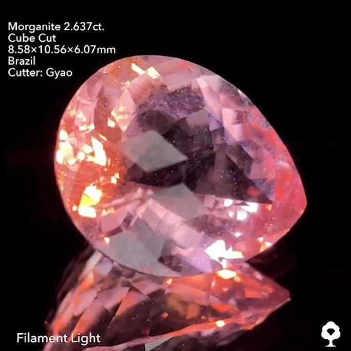 まさに桜の花びら🌸 魅惑的なぼってり全面キューブ✧ モルガナイト(ピンクベリル)2.637ct✨ゲオちゃん作品