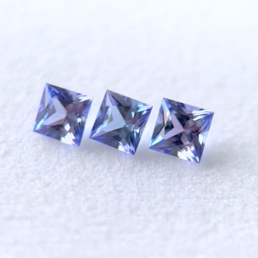 【セット1】プリンセスカットのタンザナイト3個セット💎💎💎合計0.90ct✨✨✨