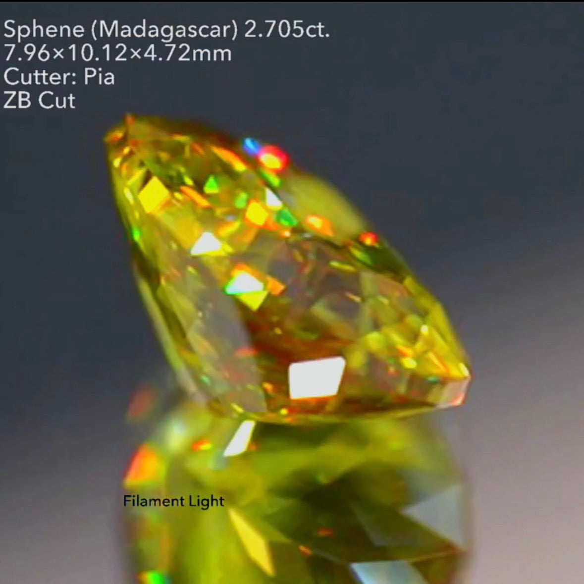 マダガスカル産スフェーン 2.705ct ZBカット ピアッちゃん作品
