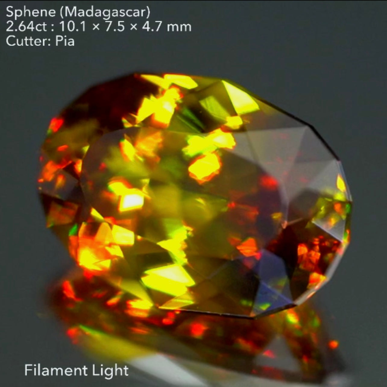 【ご当選者さま専用】渋い地色からの強烈ファイアー🌈マダガスカルスフェーン2.64ct✨💎ピアッちゃん作品