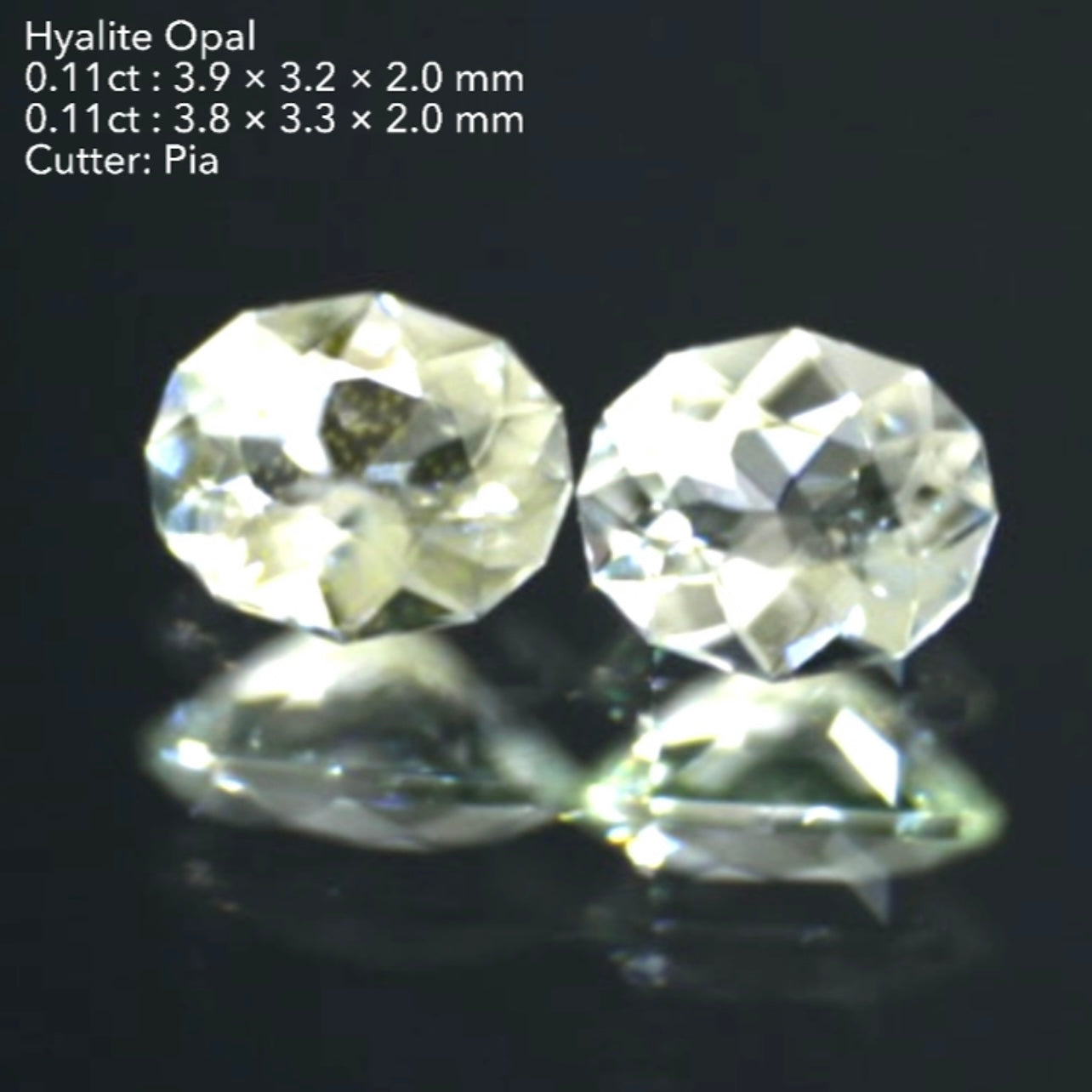 【貴重な2個セット】ファンシーカット仕上げのハイアライトオパール2個計0.22ct💎💎ピアッちゃん作品✨