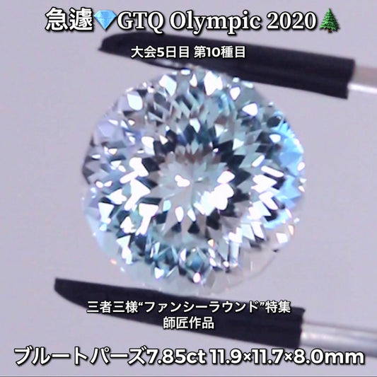 ブルートパーズ  7.85ct師匠作品💎ブラジル代表🇧🇷GTQ Olympic 2020大会5日目🎊第10種目🌲魅力的な“即決価格”付き✌️本日「19時30分終了」となります😃