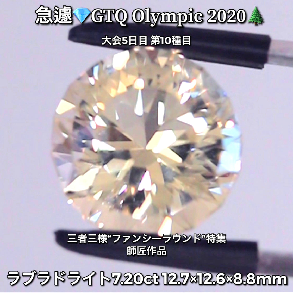 ラブラドライト7.20ct師匠作品💎スリランカ代表🇱🇰GTQ Olympic 2020大会5日目🎊第10種目🌲魅力的な“即決価格”付き✌️本日「19時30分終了」となります😃