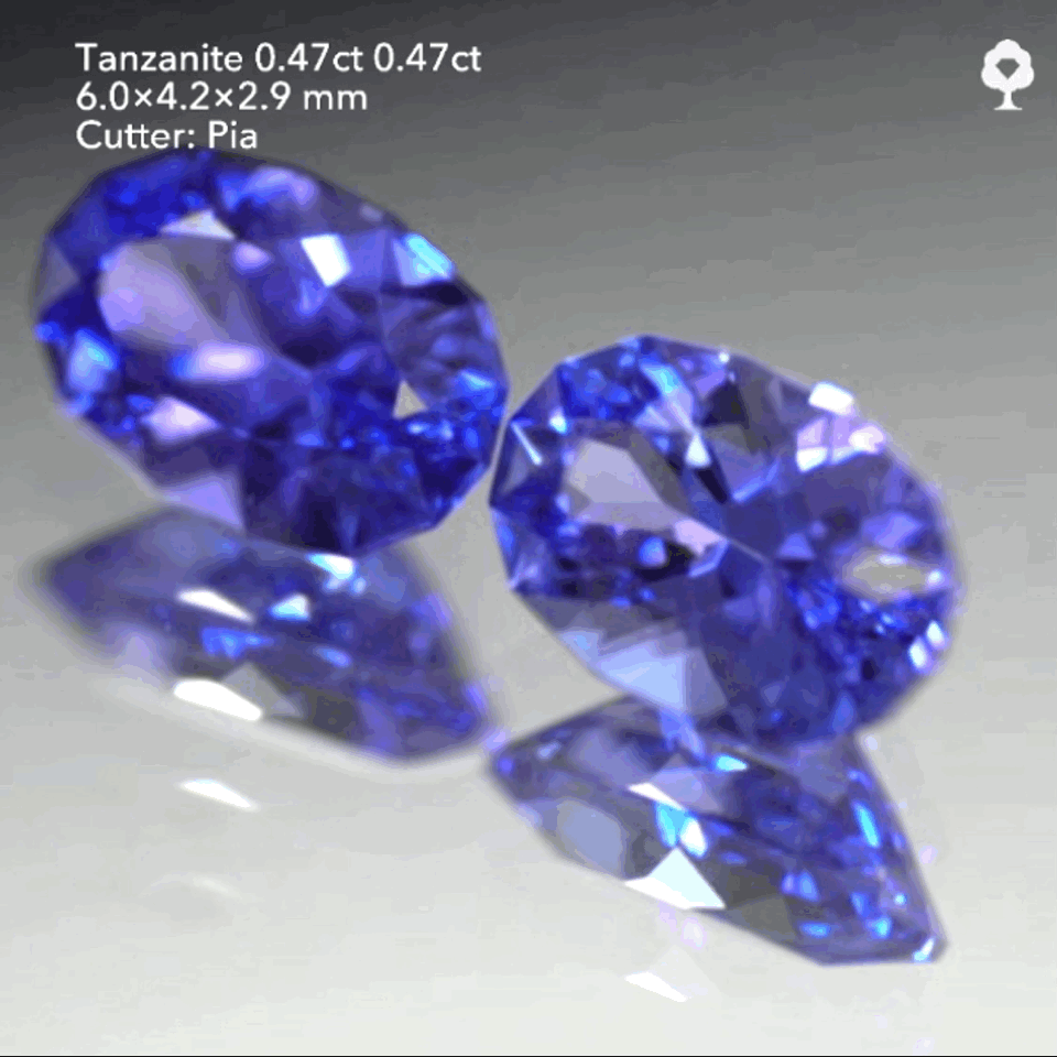 同サイズのファンシーオーバル2個セット💎💎色見比べタンザナイト0.47ct & 0.47ct★ピアッちゃん作品