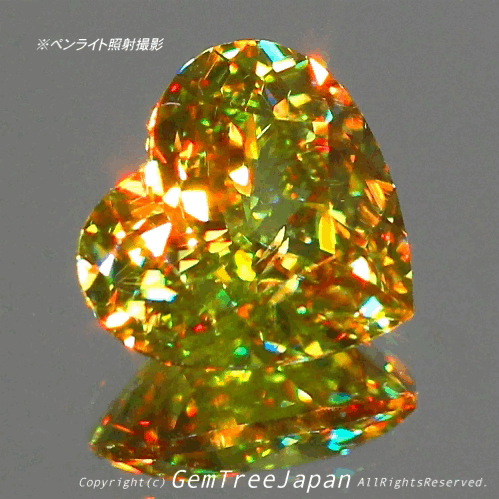 綺麗なハート1.33ct💚ハイレベルな万華鏡スフェーン✨✨✨この完成度の高さ「ヤバい」です❗️ピアっちゃんの凄腕さを感じます👍
