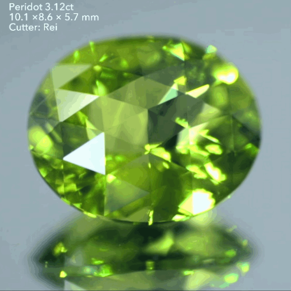 細かい三角が見事に煌めき✨ローズカットペリドット3.12ct💎レイちゃん作品👍今なら『クーポン or ZB』のご利用もOK❗️