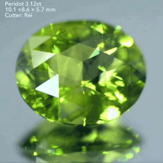 細かい三角が見事に煌めき✨ローズカットペリドット3.12ct💎レイちゃん作品👍今なら『クーポン or ZB』のご利用もOK❗️