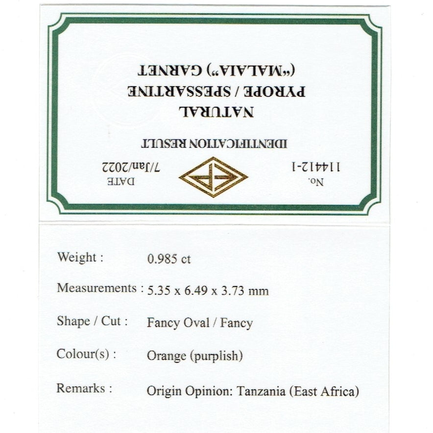 「パパラ」風のピンクが煌めきます✨マラヤガーネット0.985ct💎ピアッちゃん作品✨