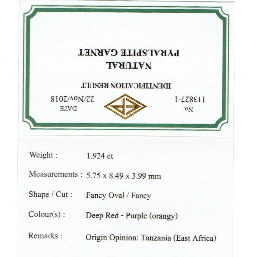 パイラルスパイト(3種混合)ガーネット♪希少レッドマラヤ1.924ct💎ピアッちゃん作品✨