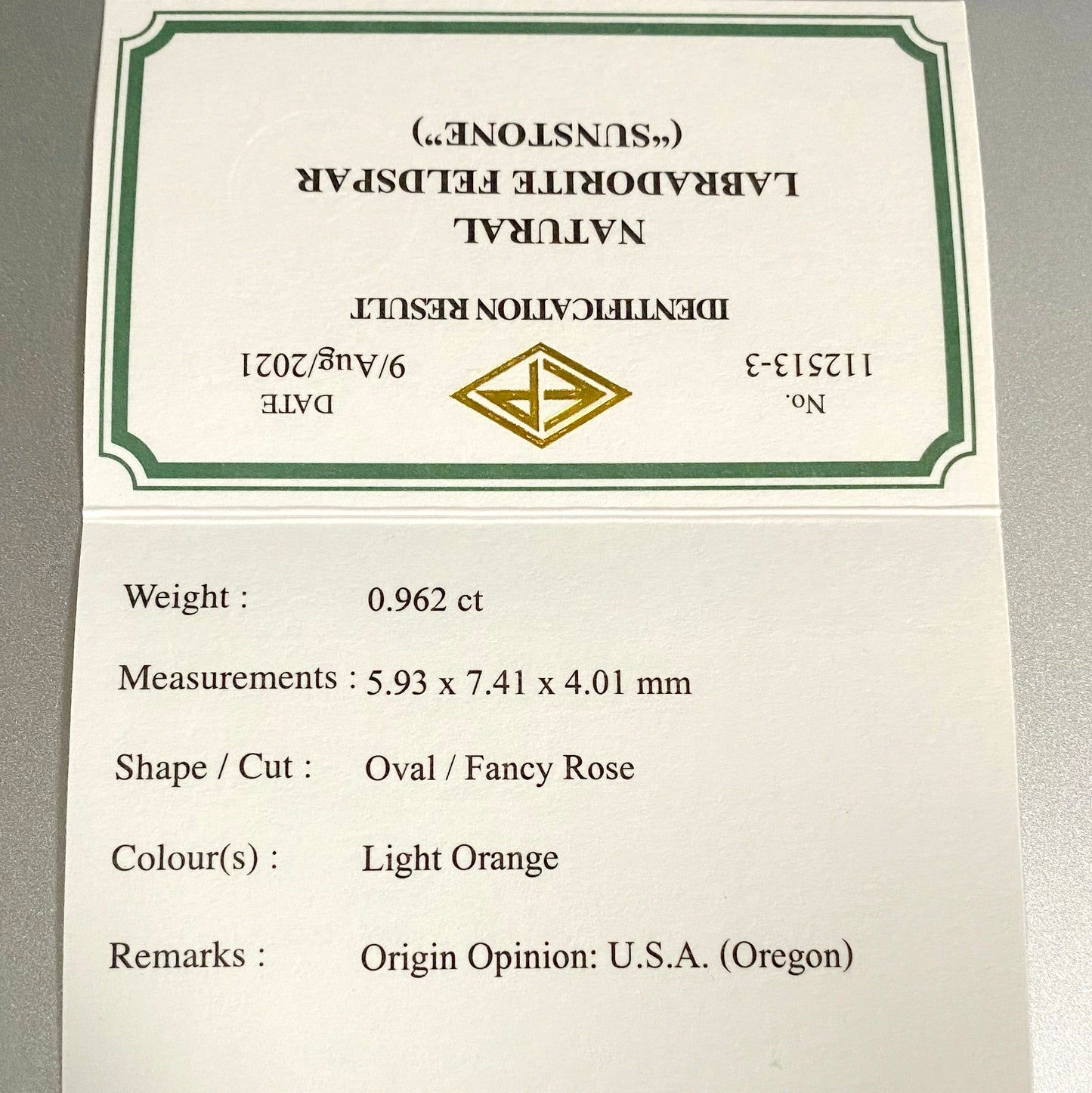 【テーブル有り変則キューブカット】オレゴンサンストーン 0.962ct✨ゲオちゃん作品