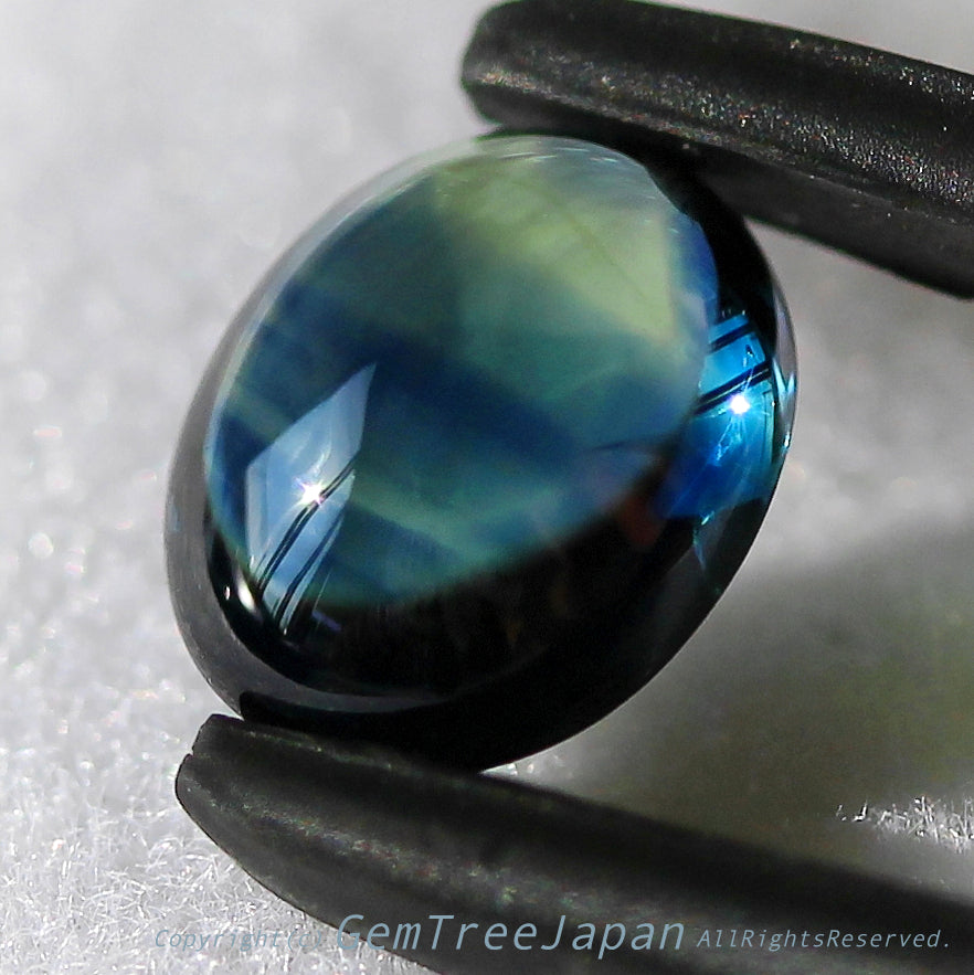 “BlueとGreenの美しき融合色💎”つるつるカボションの非加熱サファイア1.229ct✨“《イイ石拡散》プライス”でご紹介❗️