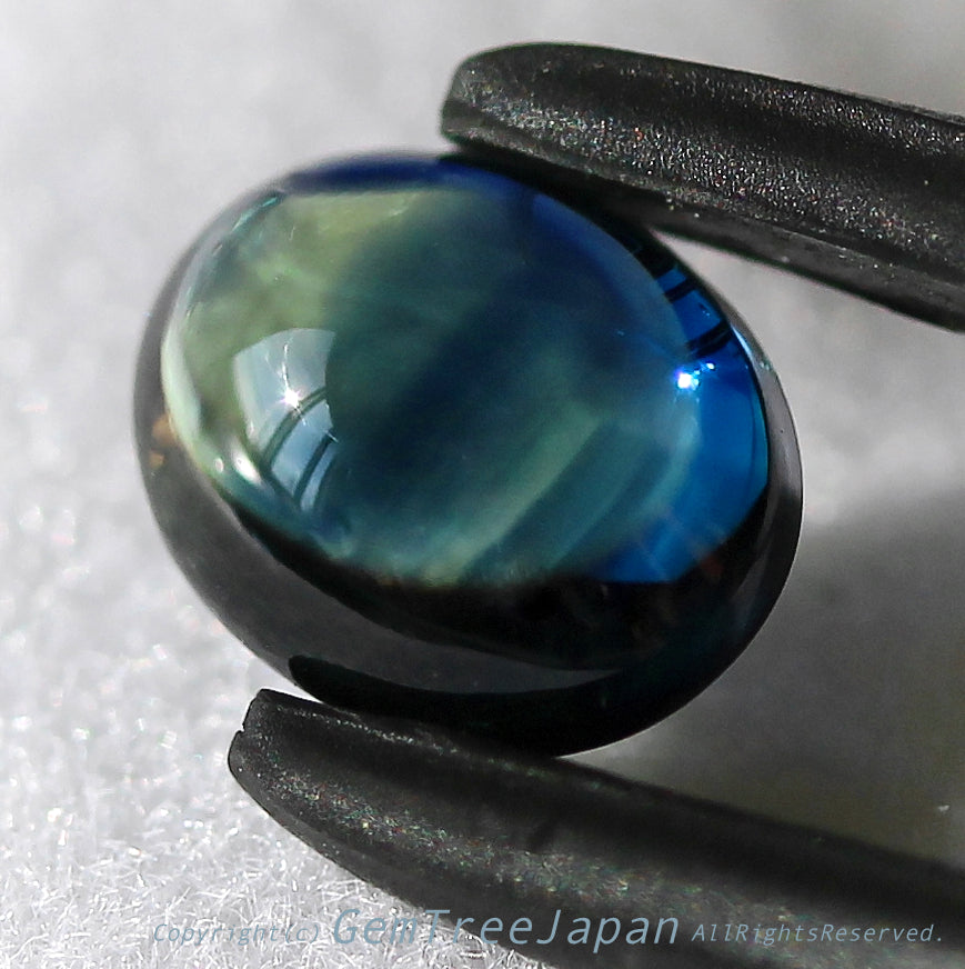 “BlueとGreenの美しき融合色💎”つるつるカボションの非加熱サファイア1.229ct✨“《イイ石拡散》プライス”でご紹介❗️