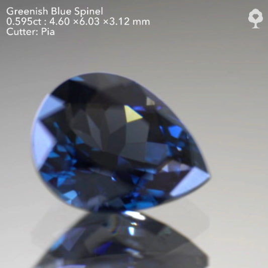 【SOLD OUT】“青”を含むスピネルシリーズ💎グリニッシュブルー0.595ct✨ピアッちゃん作品(LIVE中のお問合せ一番乗り特価でのご紹介です)