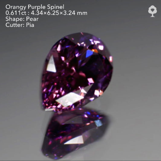 【SOLD OUT】『GTJ公式「秋色」“オレンジパープル”スピネル0.611ct✨ピアッちゃん作品(LIVE中のお問合せ一番乗り特価でのご紹介です)