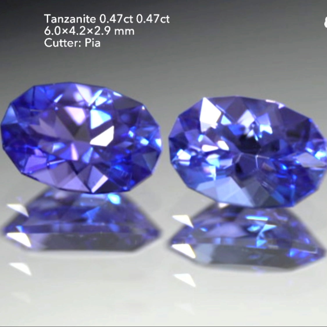 同サイズのファンシーオーバル2個セット💎💎色見比べタンザナイト0.47ct & 0.47ct★ピアッちゃん作品