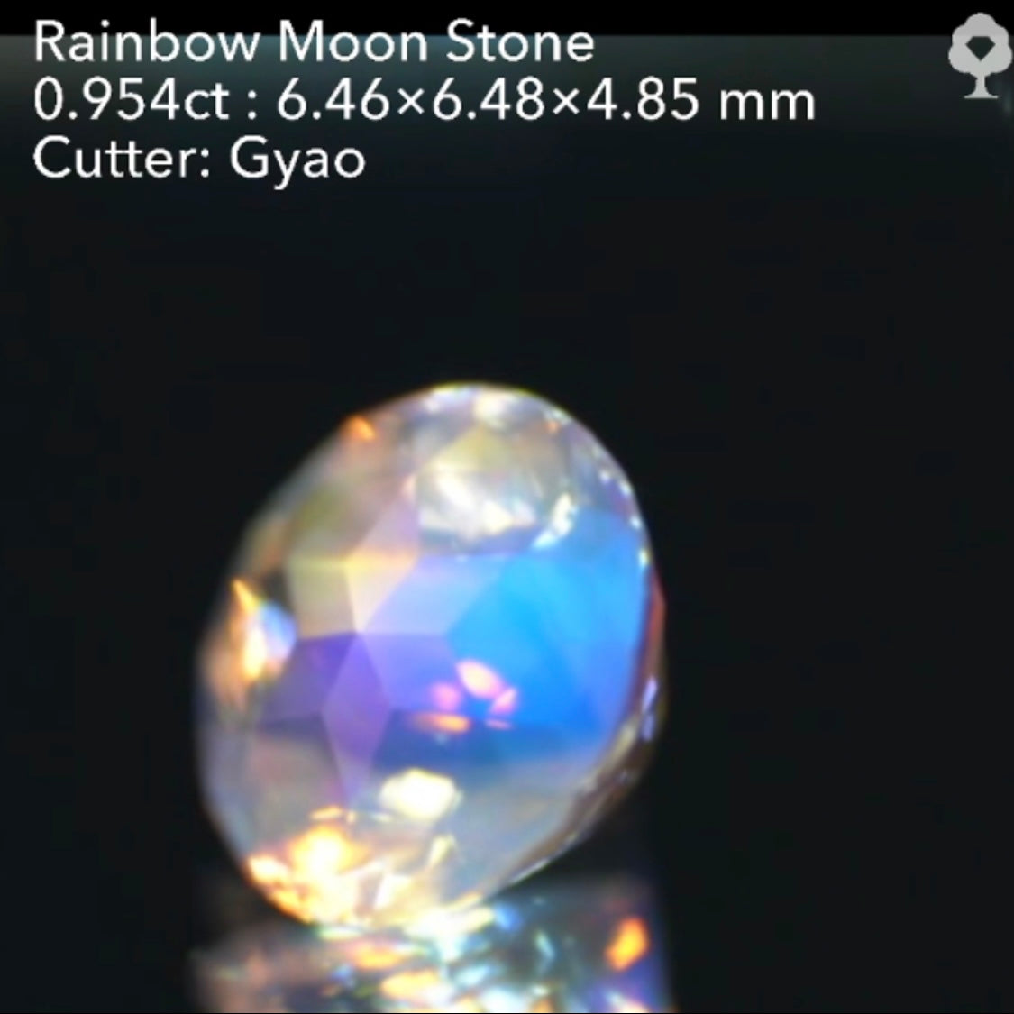 【SOLD OUT】表も裏もキューブだらけ❗️石質も最高💎✨レインボームーンストーン0.954ct🌈🌕💎ゲオちゃん作品👍“14日はGemTreeの日”ご紹介作品