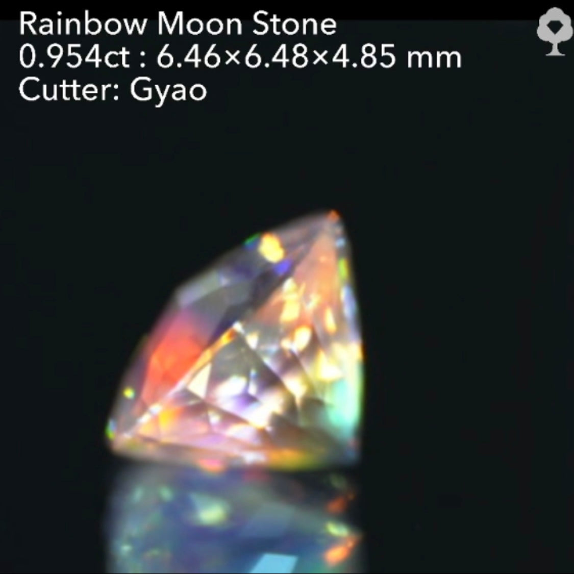 【SOLD OUT】表も裏もキューブだらけ❗️石質も最高💎✨レインボームーンストーン0.954ct🌈🌕💎ゲオちゃん作品👍“14日はGemTreeの日”ご紹介作品