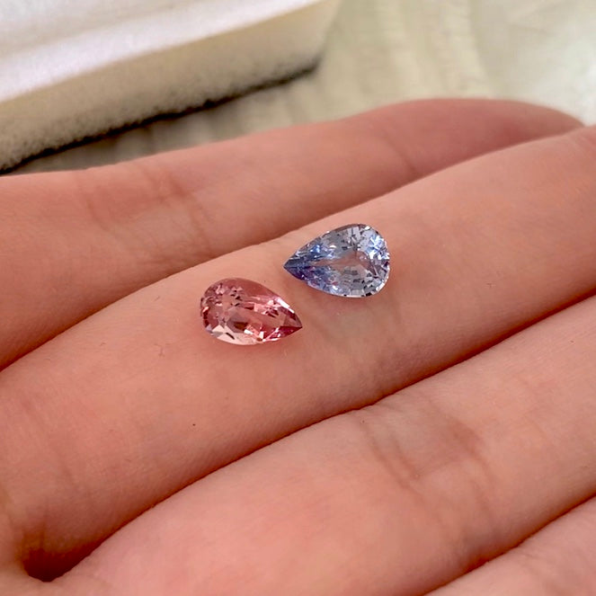 GTC動画紹介品👻💖マジカル系キラキラペアシェイプ2個計1.142ct🎃