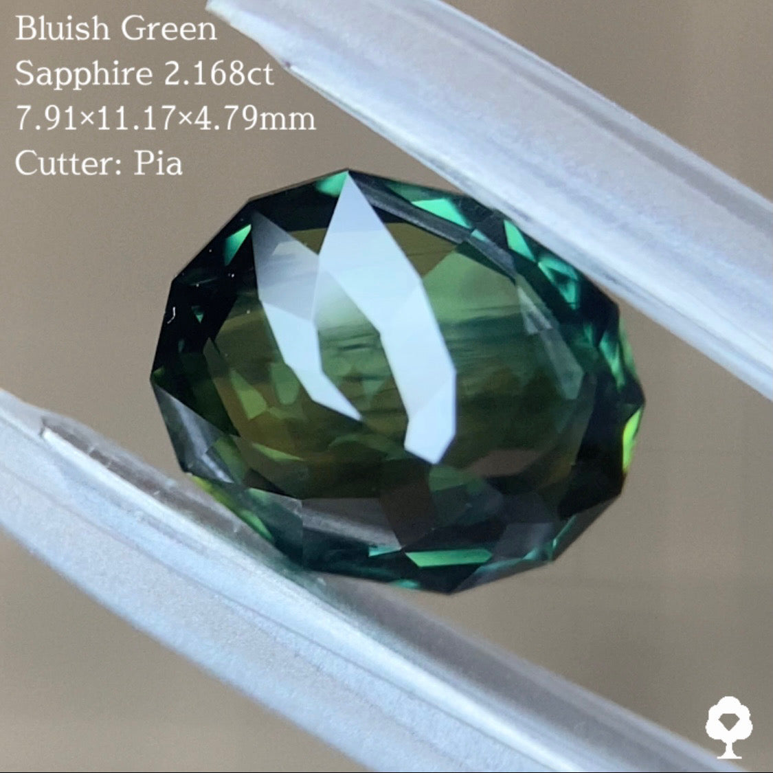 【3/31(月)終了‼️1ヶ月オークション‼️】💎✖️8✨噂の新カットで仕上げられた美色ブルーイッシュグリーンサファイア2.168ct/ピアッちゃん作品