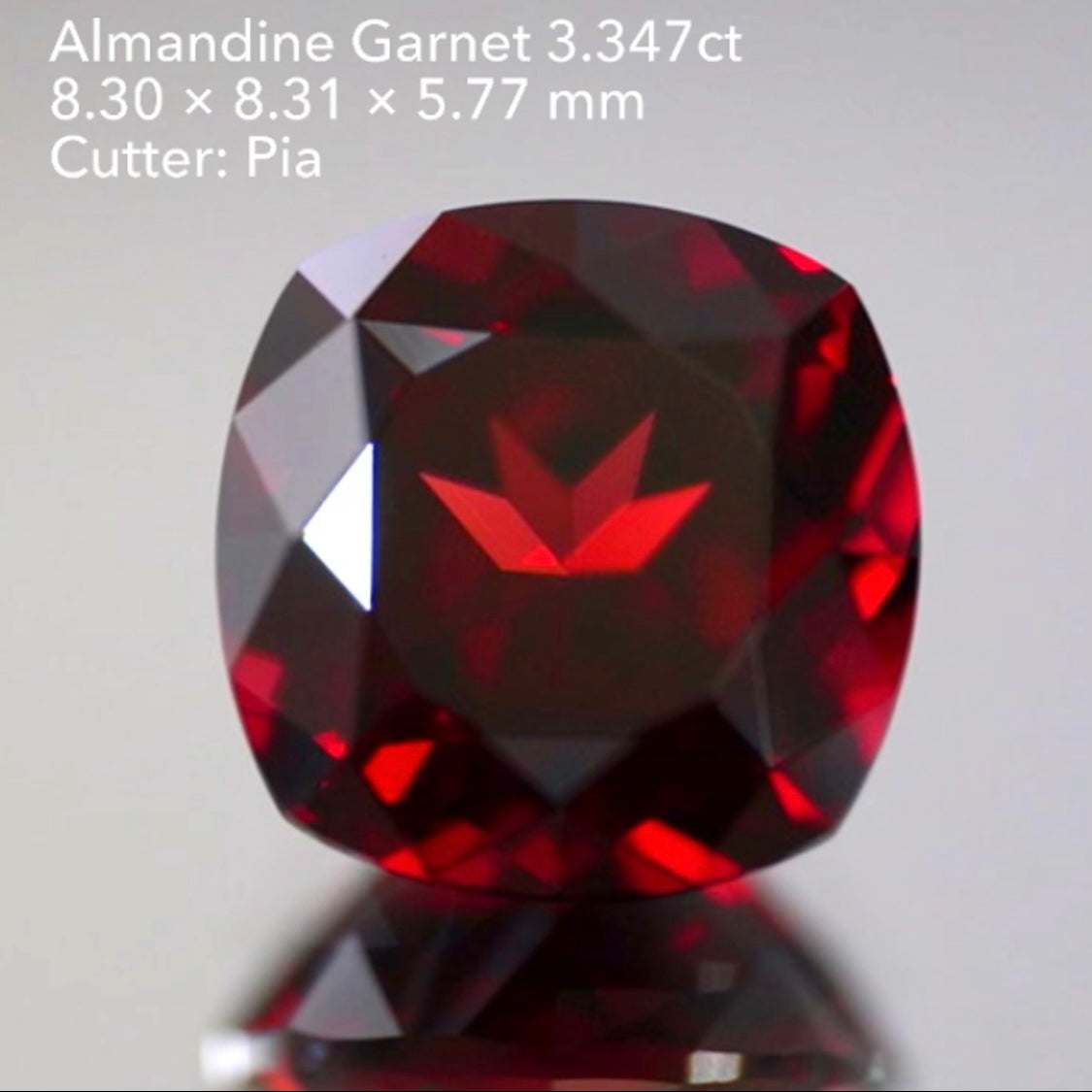 【SOLD OUT】濃厚レッド&美カット✨アルマンディンガーネット3.347ct💎ピアッちゃん作品✨お問合せ一番乗り特価でご紹介です♪