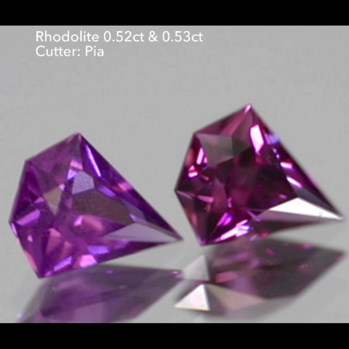 【SOLD OUT】色違いの宝石形2個セット💎ロードライトガーネット0.52ct & 0.53ct✨ピアッちゃん作品👍お問合せ一番乗り特価でご紹介です♪