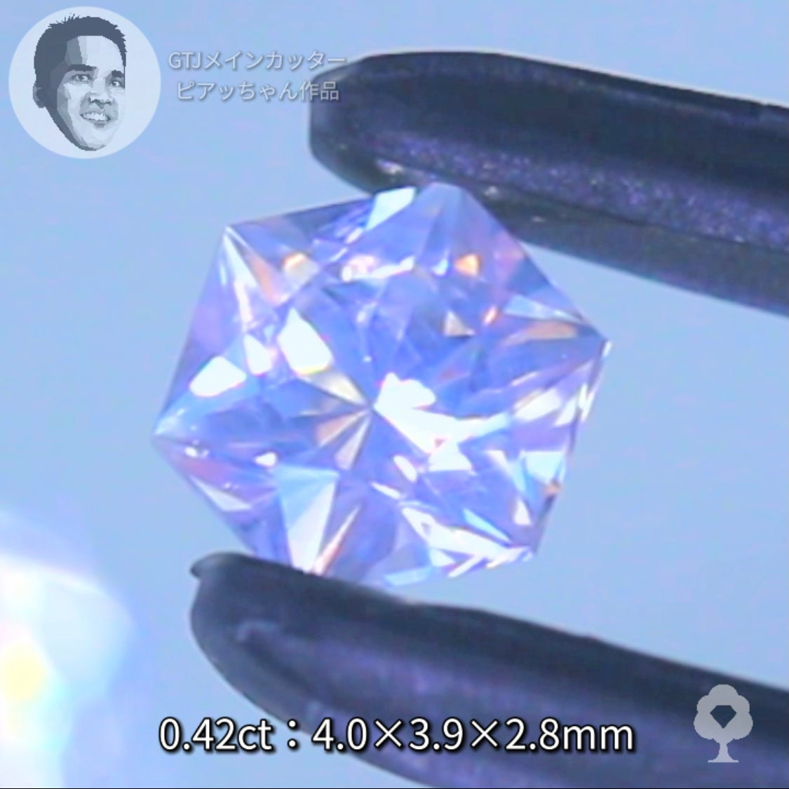 ピアッちゃん作品✨ 雪の結晶のような6角形の2個セット計0.83ct💎💎ジルコン (0.41ct 0.42ct)