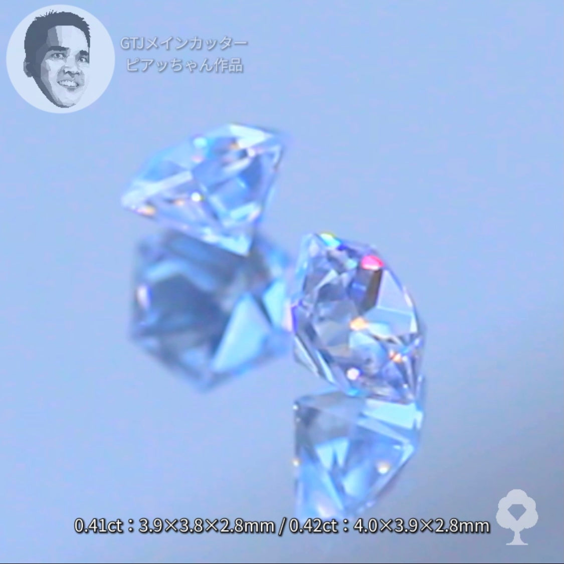 ピアッちゃん作品✨ 雪の結晶のような6角形の2個セット計0.83ct💎💎ジルコン (0.41ct 0.42ct)