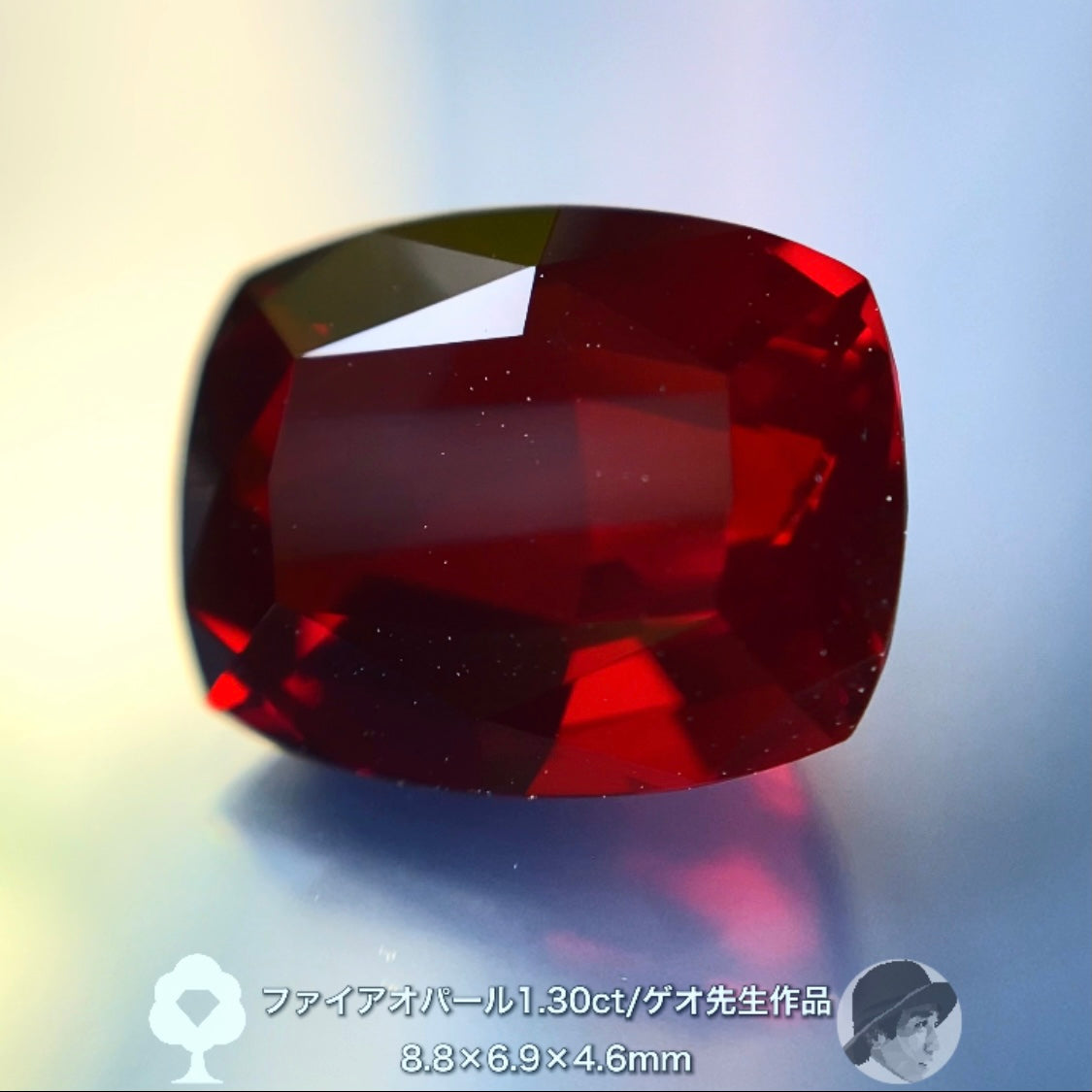 “初心者の方にはオススメしません🙇”ゲオちゃん作品「玄人向け」深〜い赤ファイアオパール1.30ct