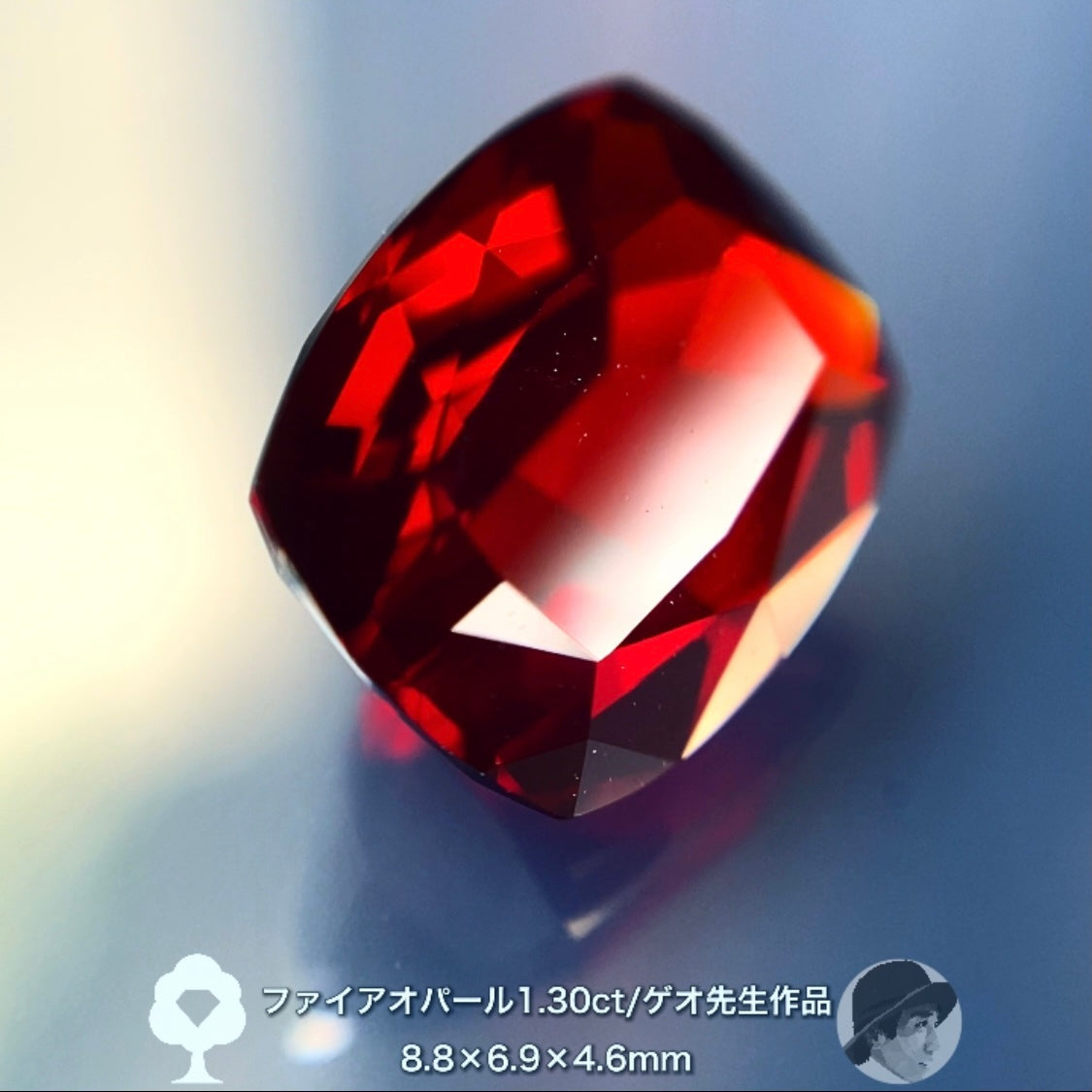 “初心者の方にはオススメしません🙇”ゲオちゃん作品「玄人向け」深〜い赤ファイアオパール1.30ct
