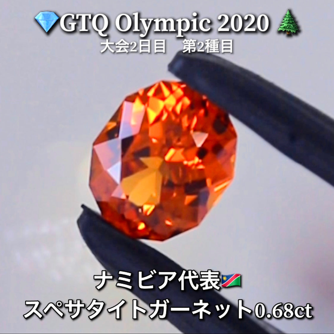 ナミビア代表🇳🇦スペサタイトガーネット 0.68ct💎GTQ Olympic 2020大会2日目🎊第2種目🌲最落ナシ1円スタート❗️魅力的な“即決価格”付き✌️こちらは本日15時終了となります🕒