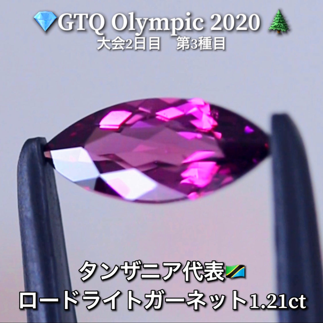 タンザニア代表🇹🇿ロードライトガーネット 1.21ct💎GTQ Olympic 2020大会2日目🎊第3種目🌲最落ナシ1円スタート❗️魅力的な“即決価格”付き✌️こちらは本日「20時30分終了」となります🕣