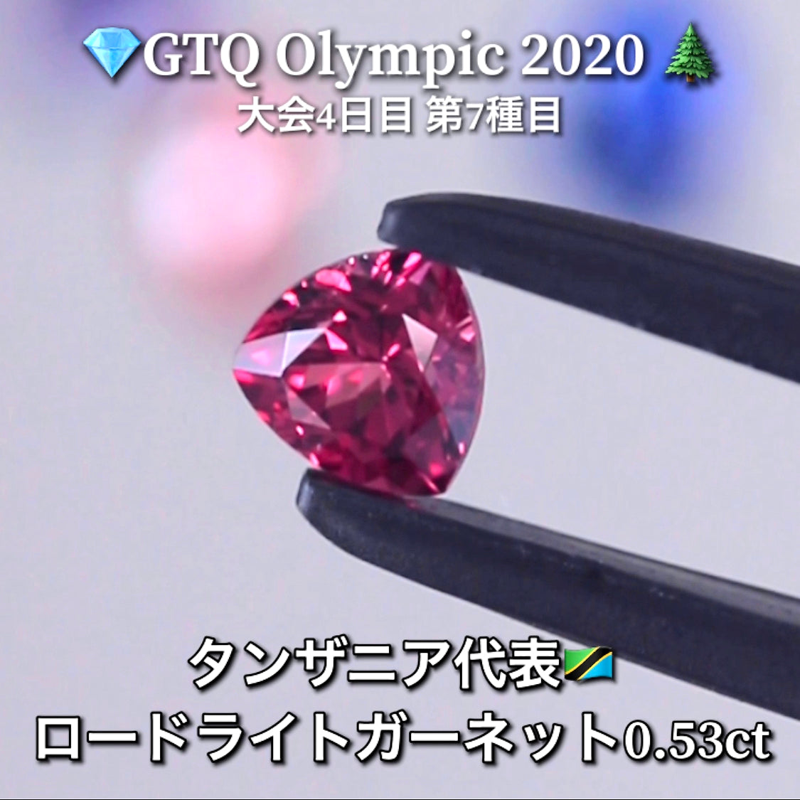 タンザニア代表🇹🇿ロードライトガーネット 0.53ct💎GTQ Olympic 2020大会4日目🎊第7種目🌲最落ナシ1円スタート❗️魅力的な“即決価格”付き✌️こちらは本日「18時30分終了」となります🕡