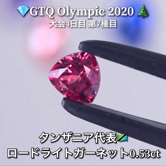 タンザニア代表🇹🇿ロードライトガーネット 0.53ct💎GTQ Olympic 2020大会4日目🎊第7種目🌲最落ナシ1円スタート❗️魅力的な“即決価格”付き✌️こちらは本日「18時30分終了」となります🕡