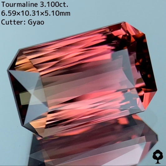大人可愛いピンクからゴールドへのグラデーションにシザースの圧倒的な輝き★トルマリン 3.100ct