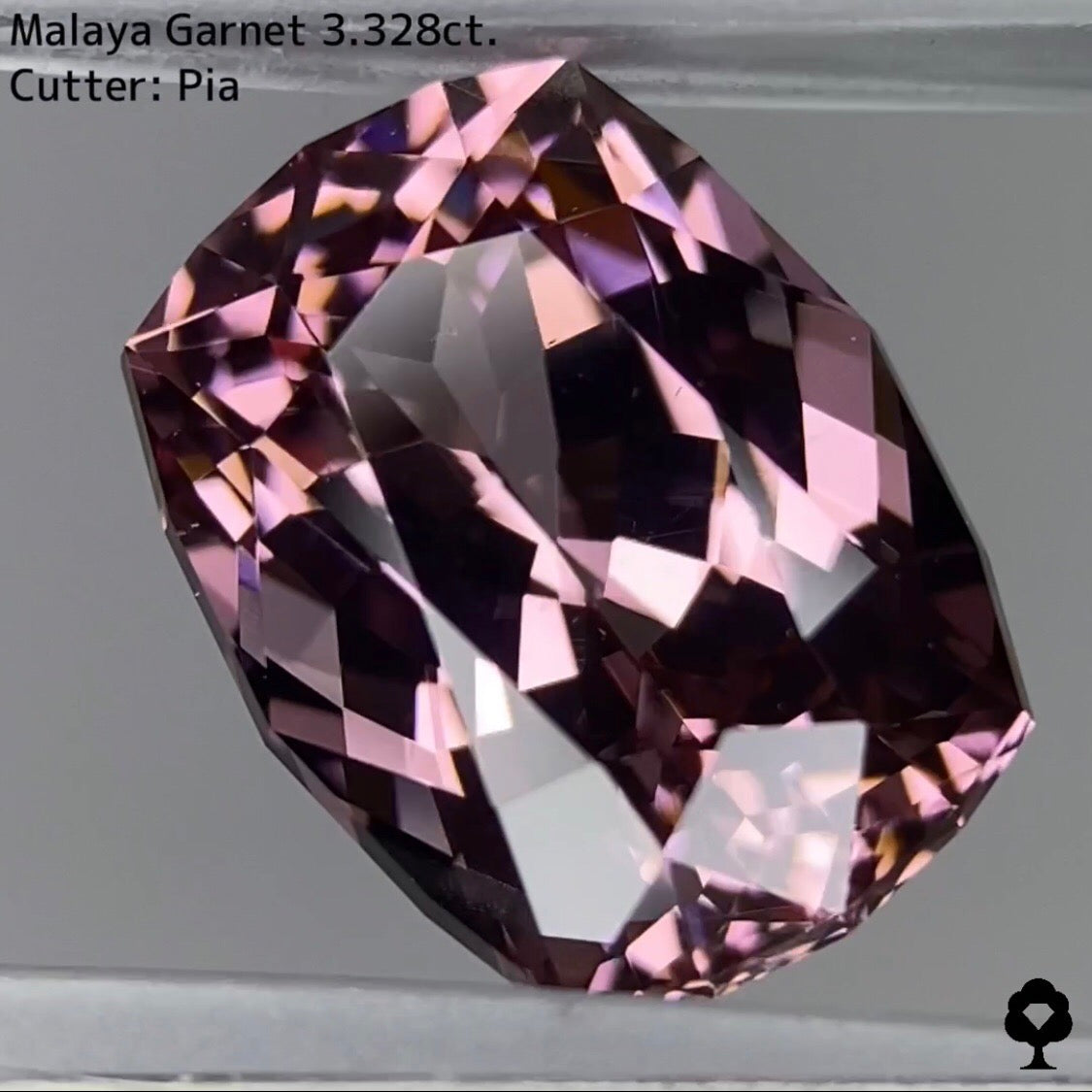 クールなファンシークッションに仕上げられたセクシーカラー★マラヤガーネット 3.328ct